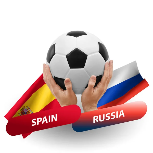 Soccer Football Competition Match National Teams Spain Russia — Stockfoto