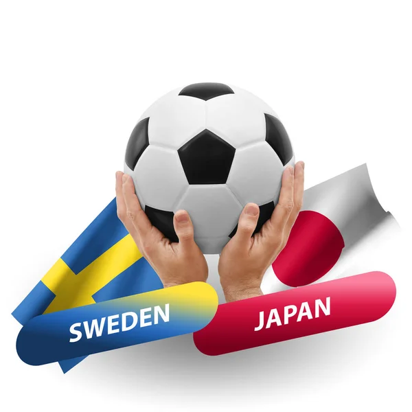 Soccer Football Competition Match National Teams Sweden Japan — стоковое фото