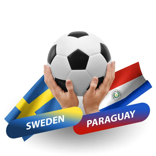 Soccer Football Competition Match National Teams Sweden Paraguay — Stock Fotó