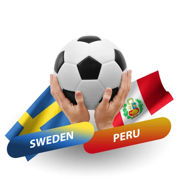 Soccer Football Competition Match National Teams Sweden Peru — Stock fotografie