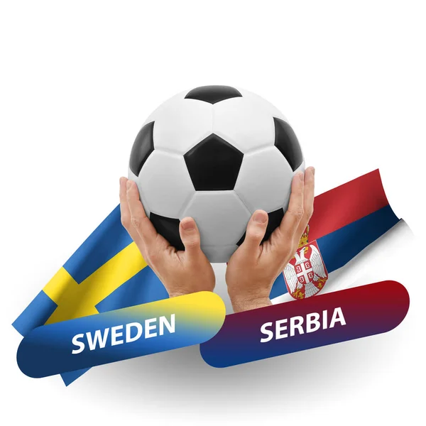 Soccer Football Competition Match National Teams Sweden Serbia — Photo