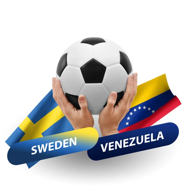 Soccer Football Competition Match National Teams Sweden Venezuela — стоковое фото