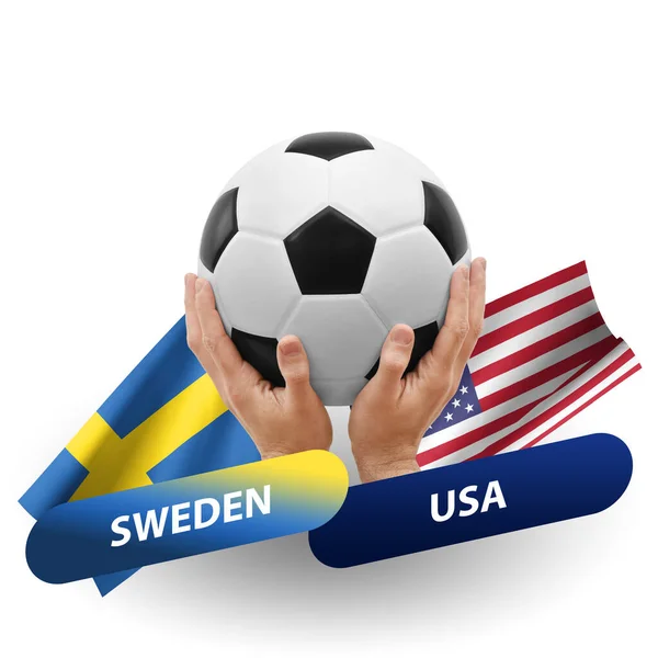 Soccer Football Competition Match National Teams Sweden Usa — Stockfoto