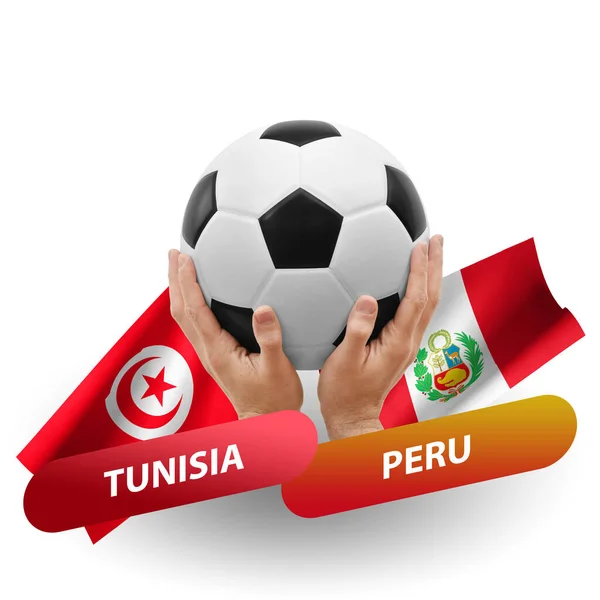 Soccer Football Competition Match National Teams Tunisia Peru — Stock Photo, Image