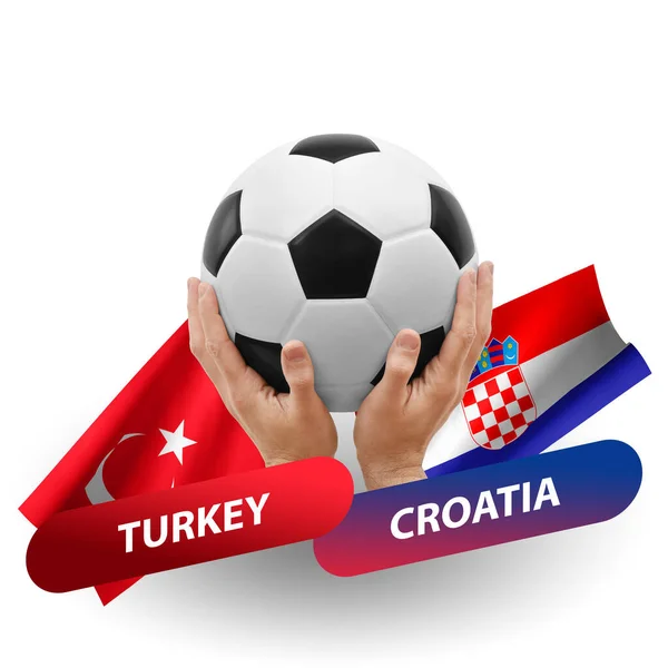 Soccer Football Competition Match National Teams Turkey Croatia — Stok fotoğraf