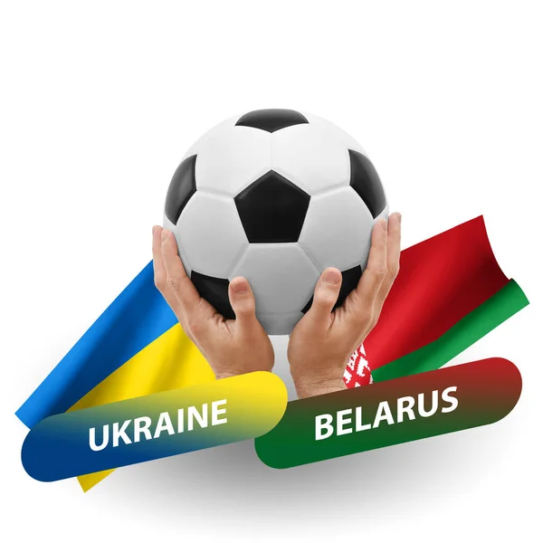 Fútbol Partido Competición Fútbol Equipos Nacionales Ucraniano Belarus —  Fotos de Stock