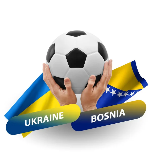 Soccer Football Competition Match National Teams Ukraine Bosnia — Photo