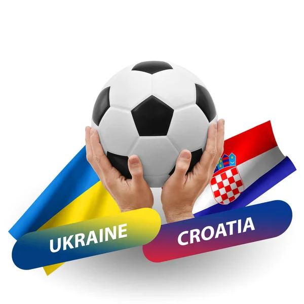 Soccer Football Competition Match National Teams Ukraine Croatia — Stockfoto