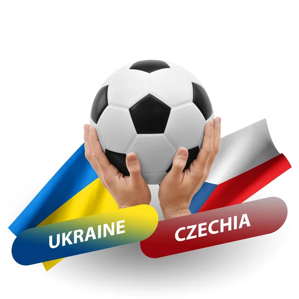 Soccer Football Competition Match National Teams Ukraine Czechia — стоковое фото
