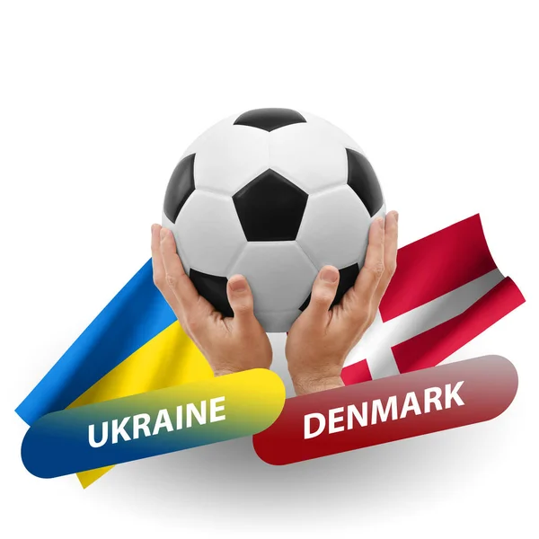 Soccer Football Competition Match National Teams Ukraine Denmark — Photo