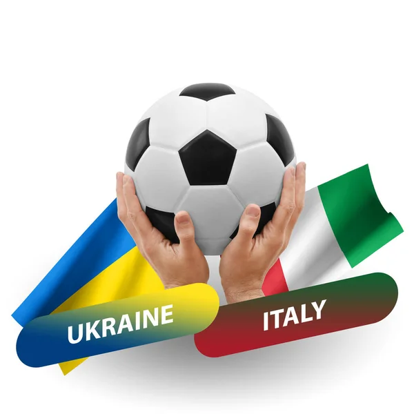 Soccer Football Competition Match National Teams Ukraine Italy — Fotografia de Stock