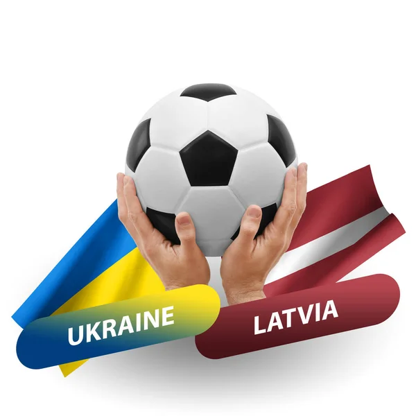 Soccer Football Competition Match National Teams Ukraine Latvia —  Fotos de Stock