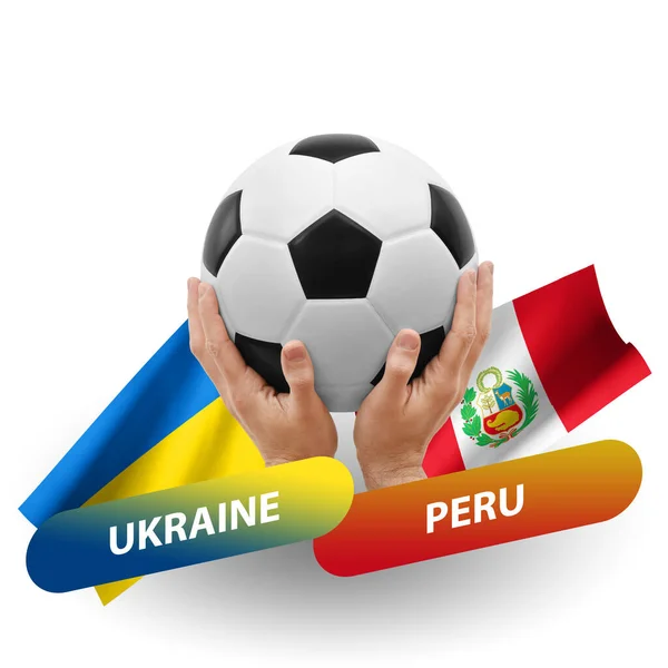 Soccer Football Competition Match National Teams Ukraine Peru — Stock Fotó