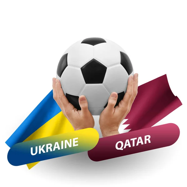 Soccer Football Competition Match National Teams Ukraine Qatar —  Fotos de Stock