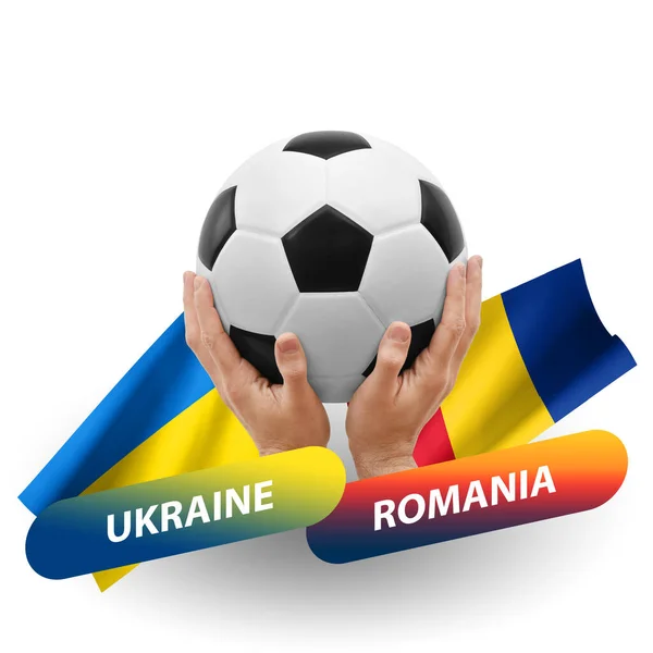 Soccer Football Competition Match National Teams Ukraine Romania — Photo