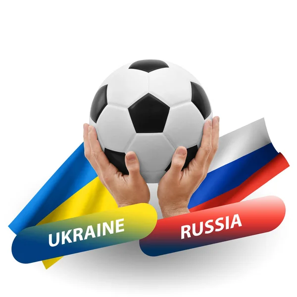Soccer Football Competition Match National Teams Ukraine Russia — Photo