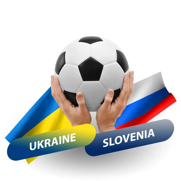 Soccer Football Competition Match National Teams Ukraine Slovenia — Fotografia de Stock