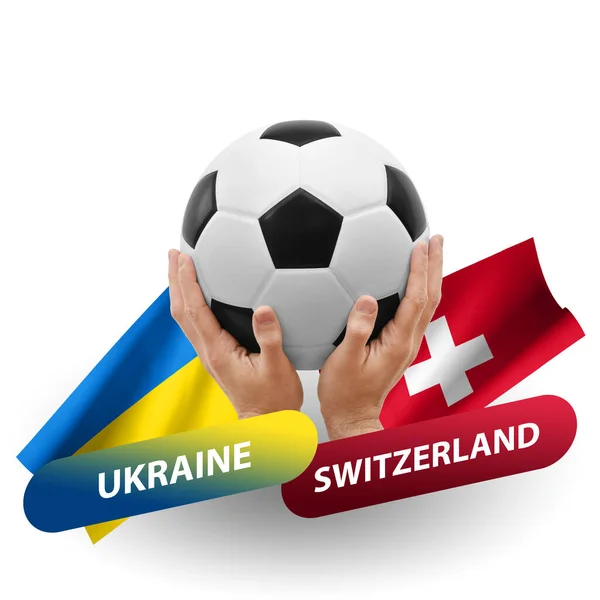 Soccer Football Competition Match National Teams Ukraine Switzerland — Photo