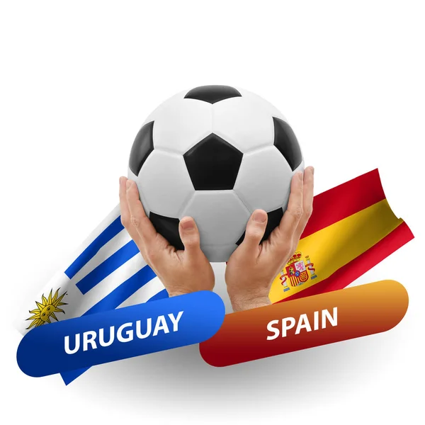 Fútbol Partido Competición Fútbol Equipos Nacionales Uruguay España — Foto de Stock