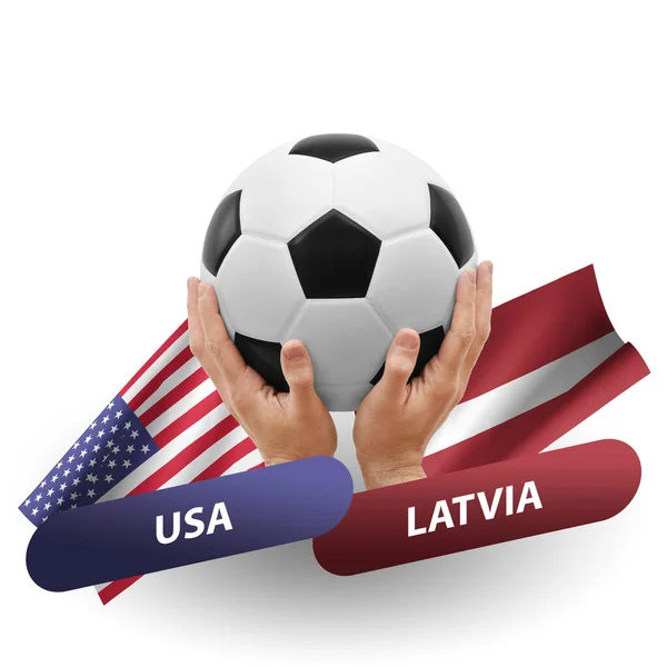 Soccer Football Competition Match National Teams Usa Latvia — Stockfoto