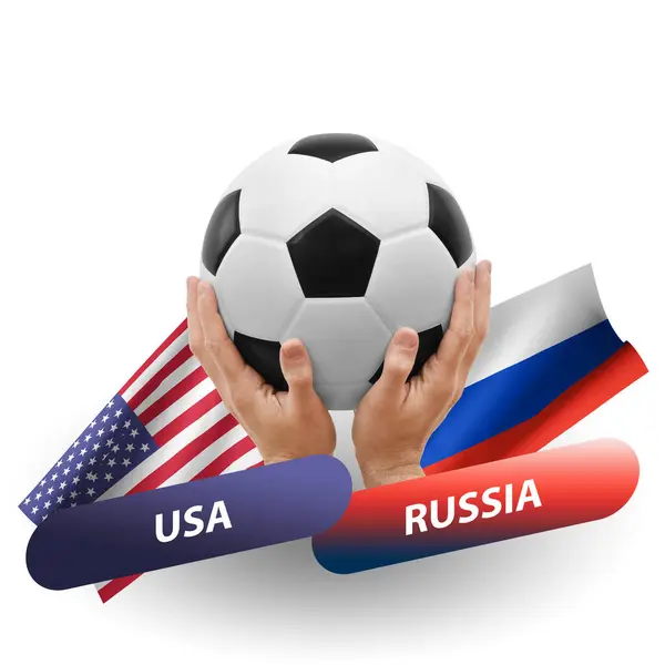 Ποδόσφαιρο Αγώνα Ποδοσφαίρου Εθνικές Ομάδες Ηπα Εναντίον Ρωσίας — Φωτογραφία Αρχείου