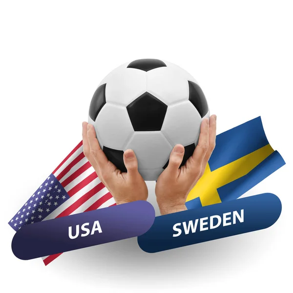 Soccer Football Competition Match National Teams Usa Sweden — Stockfoto