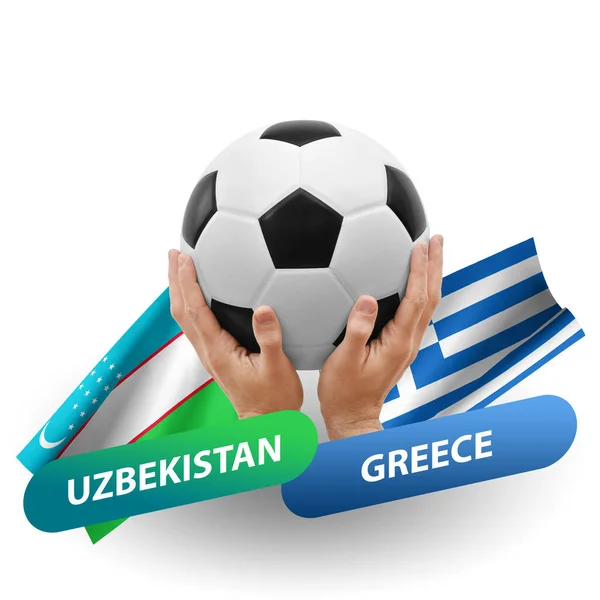 Soccer Football Competition Match National Teams Uzbekistan Greece — Stockfoto