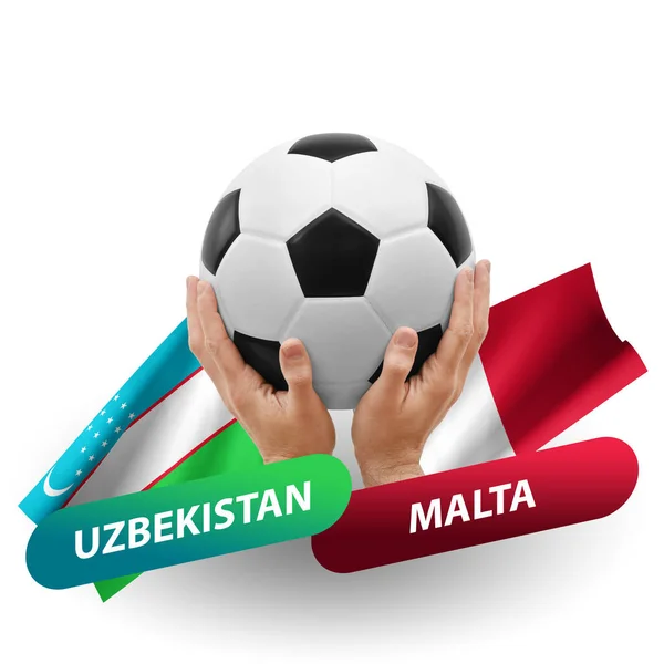 Soccer Football Competition Match National Teams Uzbekistan Malta — стокове фото