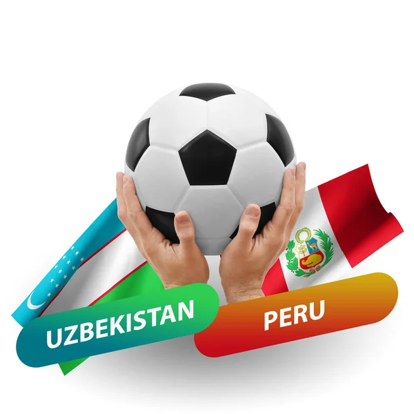 Soccer Football Competition Match National Teams Uzbekistan Peru — ストック写真