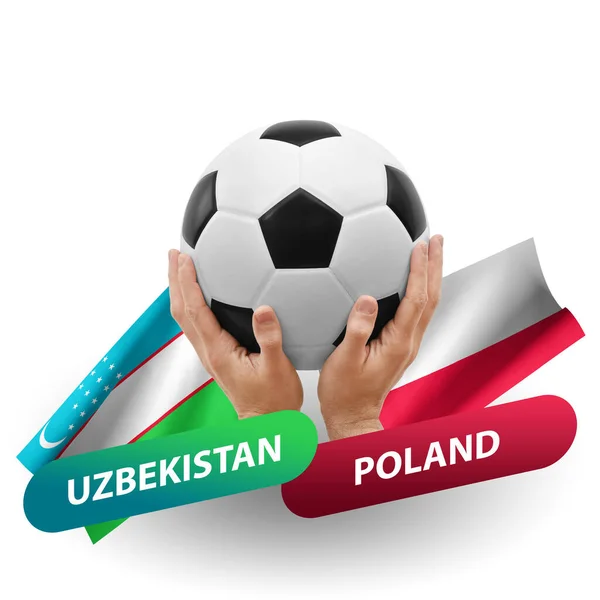 Fútbol Partido Competición Fútbol Equipos Nacionales Uzbekistán Polonia — Foto de Stock