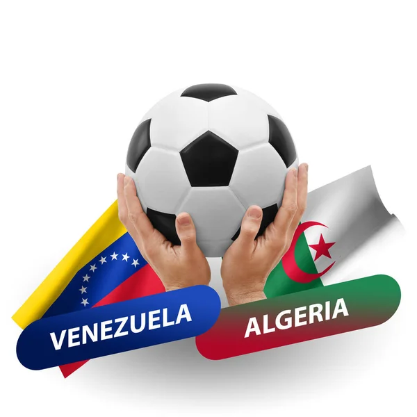 Soccer Football Competition Match National Teams Venezuela Algeria — Stock Photo, Image