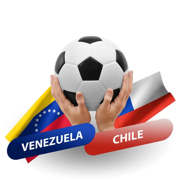 Soccer Football Competition Match National Teams Venezuela Chile — Stock Fotó