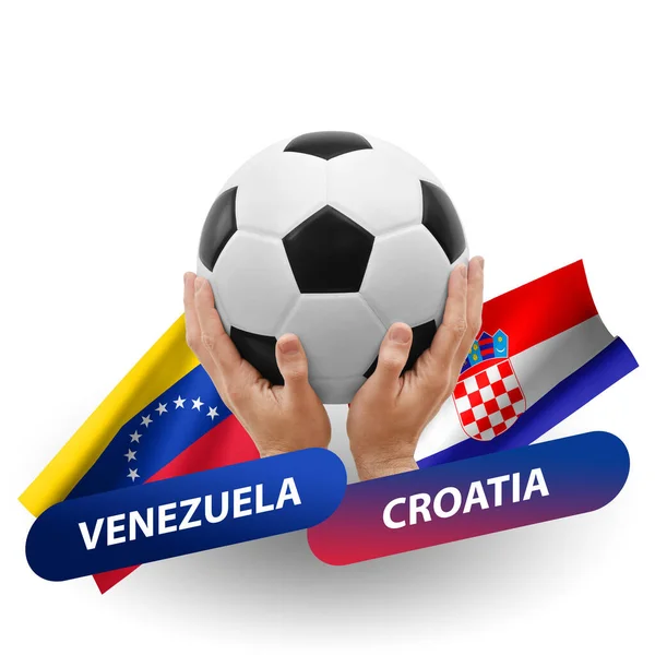 Soccer Football Competition Match National Teams Venezuela Croatia — Fotografia de Stock