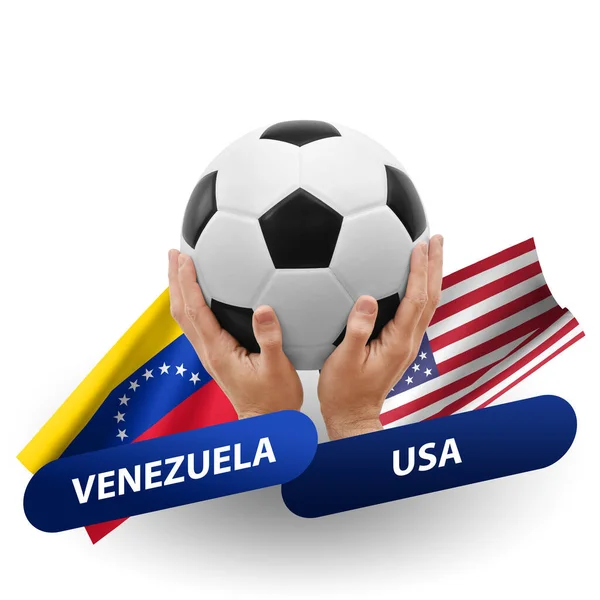 Soccer Football Competition Match National Teams Venezuela Usa — Stockfoto