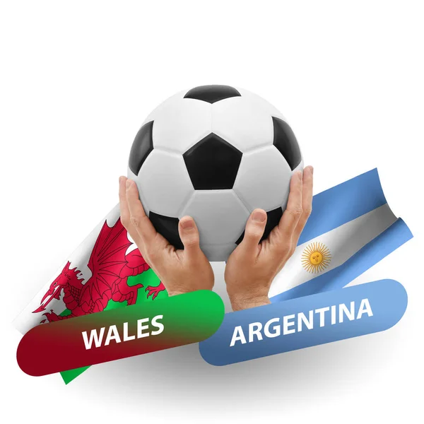 Soccer Football Competition Match National Teams Wales Argentina — Stockfoto
