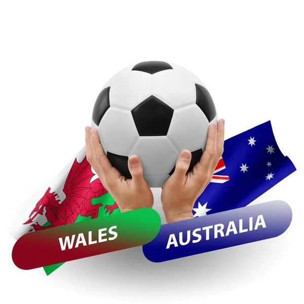 Soccer Football Competition Match National Teams Wales Australia — Stockfoto