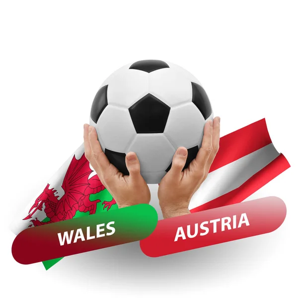 Soccer Football Competition Match National Teams Wales Austria — Stockfoto