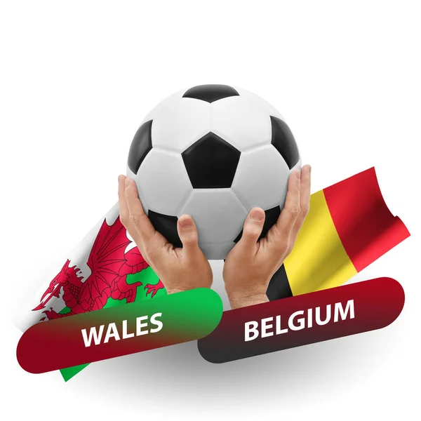 Soccer Football Competition Match National Teams Wales Belgium — Stockfoto
