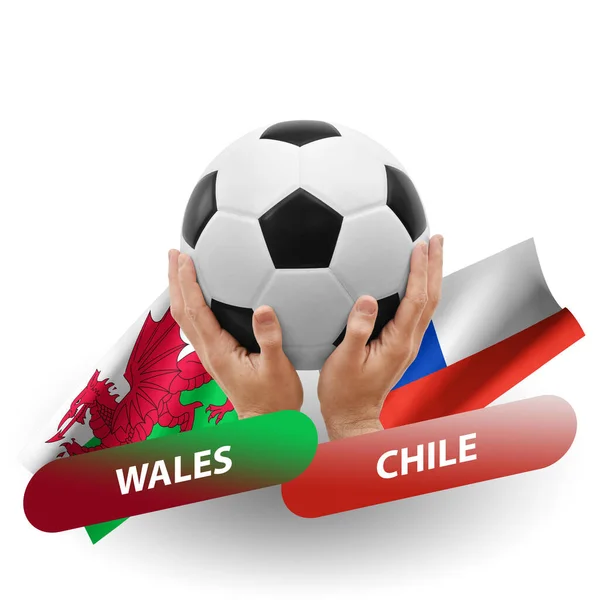 Soccer Football Competition Match National Teams Wales Chile — Stockfoto