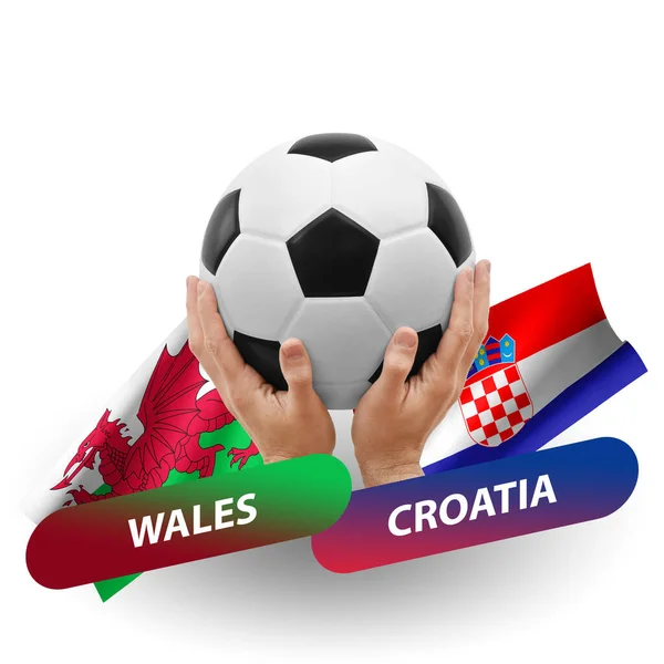 Soccer Football Competition Match National Teams Wales Croatia — Stockfoto