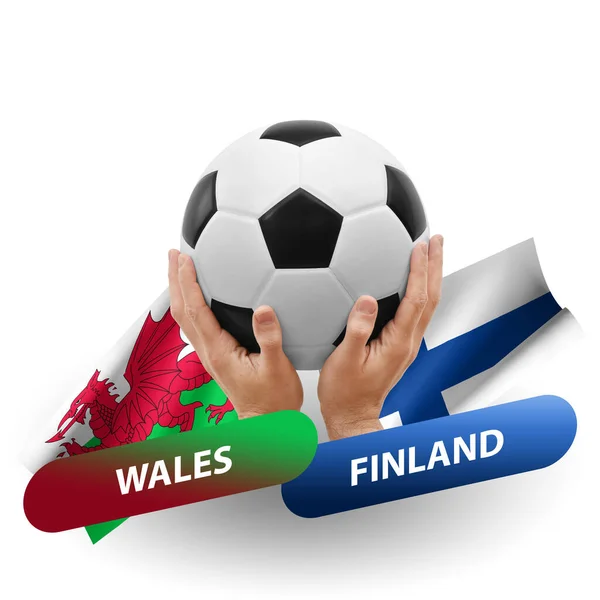 Soccer Football Competition Match National Teams Wales Finland — Stockfoto