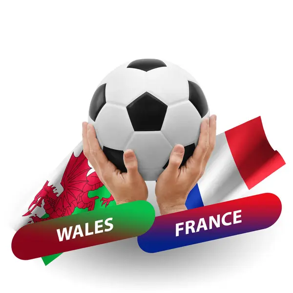 Soccer Football Competition Match National Teams Wales France — Foto de Stock