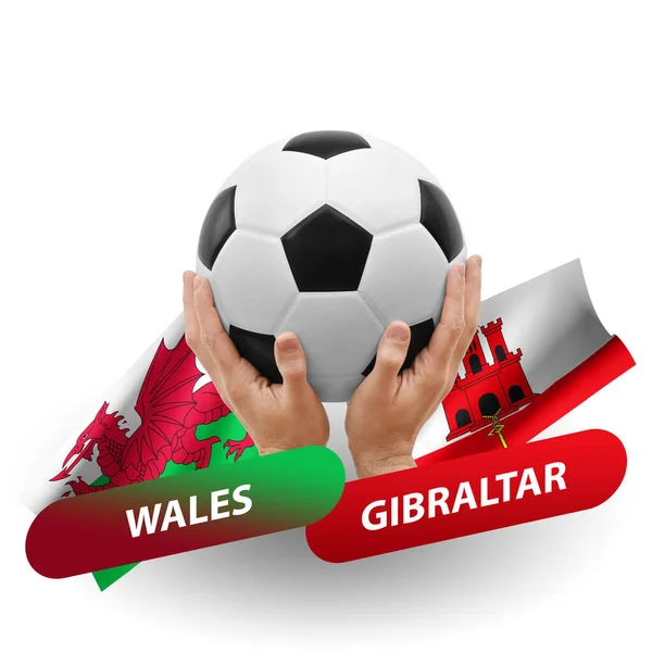 Fútbol Partido Competición Fútbol Las Selecciones Nacionales Wales Gibraltar —  Fotos de Stock