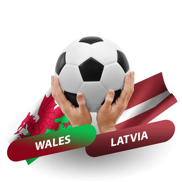Soccer Football Competition Match National Teams Wales Latvia — Stockfoto