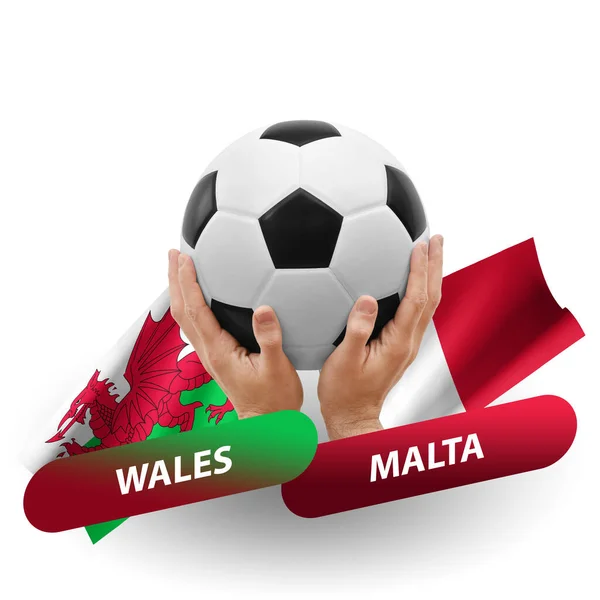 Soccer Football Competition Match National Teams Wales Malta — Stockfoto