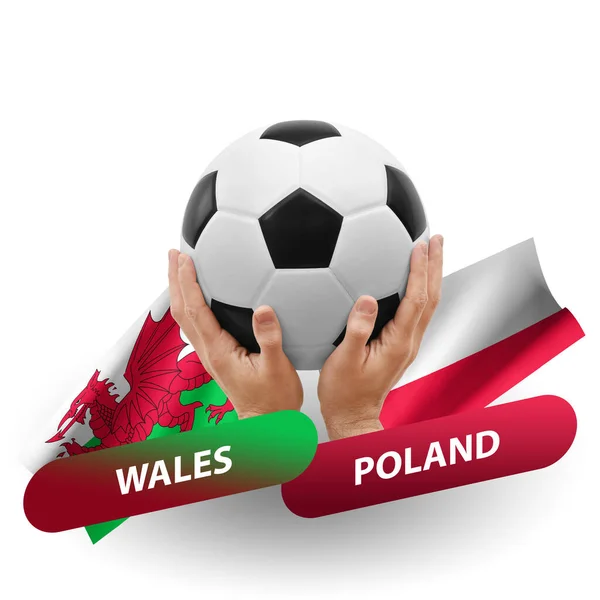 Soccer Football Competition Match National Teams Wales Poland — 스톡 사진