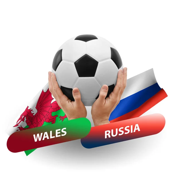 Soccer Football Competition Match National Teams Wales Russia — Stockfoto