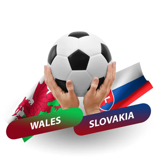Soccer Football Competition Match National Teams Wales Slovakia — Stockfoto