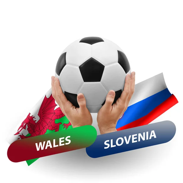 Soccer Football Competition Match National Teams Wales Slovenia — Stockfoto