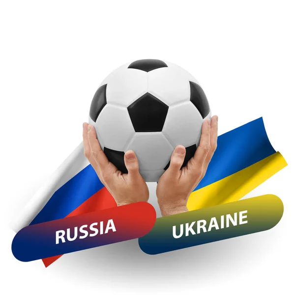Soccer Football Competition Match National Teams Russia Ukraine — Stock Photo, Image